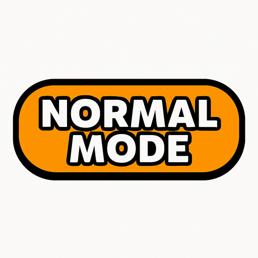 Normal Mode button.
In-Game asset.  2d.  High contrast.  No shadows