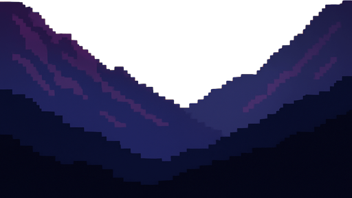 Sunset between the mountains ( natural) piksel art.
In-Game asset.  2d.  High contrast.  No shadows