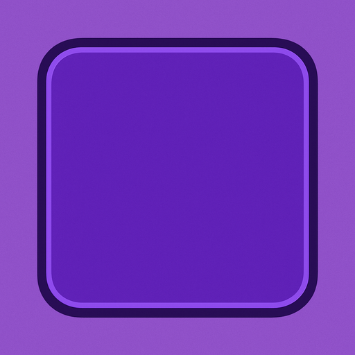 Un panel cuadrado con contornos redondos, de color violeta.
In-Game asset.  2d.  High contrast.  No shadows