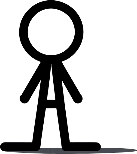 stickman.
Single Game Texture. In-Game asset. 2d. Blank background. High contrast. No shadows.