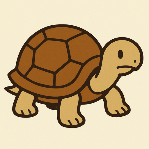 Turtle in professor Layton game style.
In-Game asset.  2d.  High contrast.  No shadows
