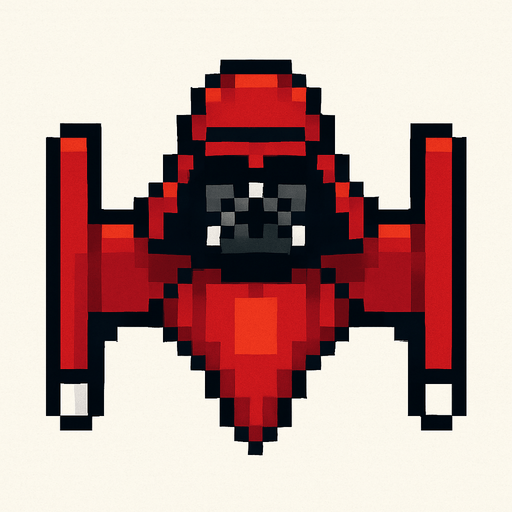 nave de space in vader de pixeles.
In-Game asset.  2d.  High contrast.  No shadows