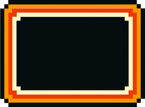 a popup frame, retro pixel style, rectangular.
In-Game asset.  2d.  High contrast.  No shadows