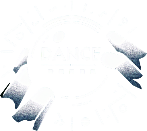 black button with white lined and rounder corners, 'Dance' text on the center