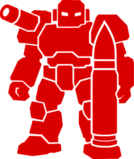 robot ammo very red very big.
In-Game asset.  2d.  High contrast.  No shadows
