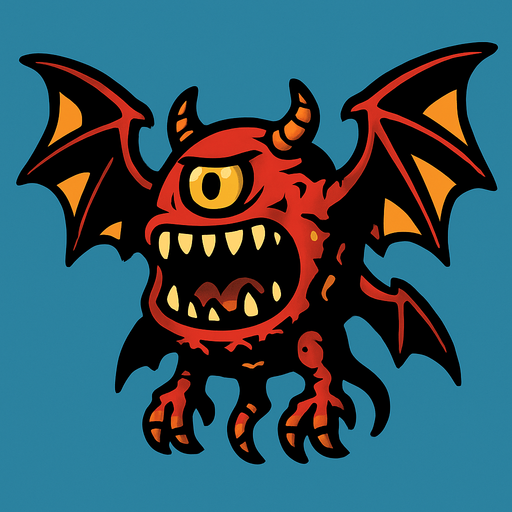 Flying boss.
In-Game asset.  2d.  High contrast.  No shadows