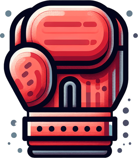 A boxing glove.
Single Game Texture.  In-Game asset.  2d.  Blank background.  High contrast.  No shadows