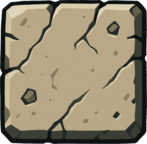 stone square.
In-Game asset.  2d.  High contrast.  No shadows