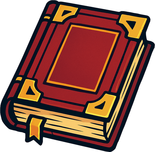 a book.
In-Game asset.  2d.  High contrast.  No shadows