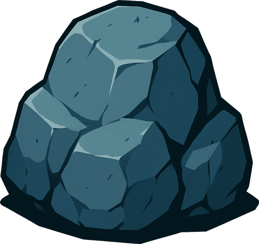 big rock.
In-Game asset.  2d.  High contrast.  No shadows