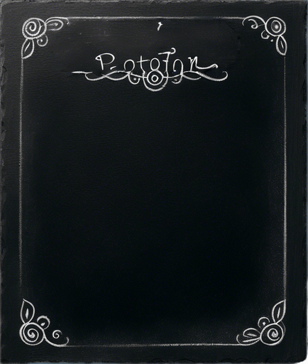 "POTION" handwritten in chalk