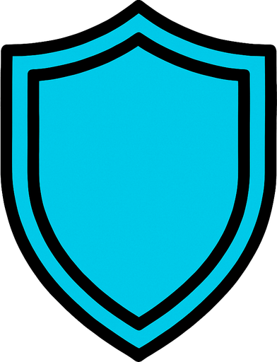 Cyan
 shield.
In-Game asset.  2d.  High contrast.  No shadows