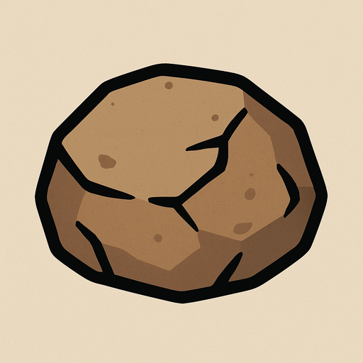 basit fırlatmalık taş.
In-Game asset.  2d.  High contrast.  No shadows