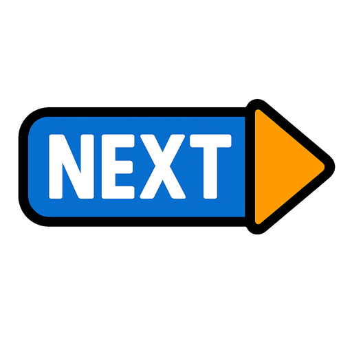 next button , no background.
In-Game asset.  2d.  High contrast.  No shadows