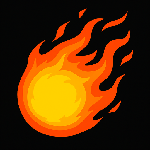 Fireball.
In-Game asset.  2d.  High contrast.  No shadows