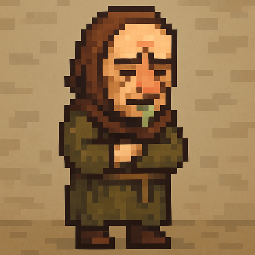 Sick viliger pixel art full body