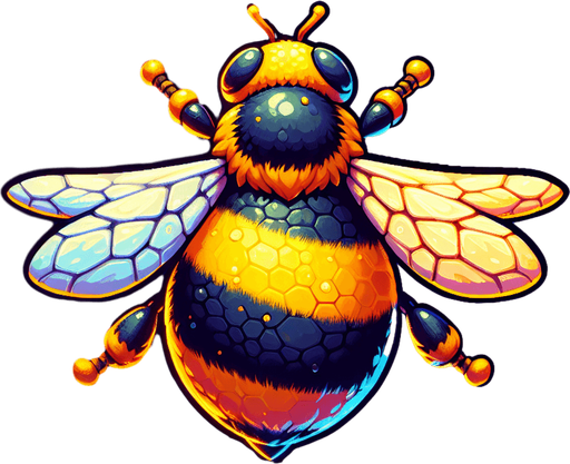 Пчела.
Single Game Texture. In-Game asset. 2d. Blank background. High contrast. No shadows.