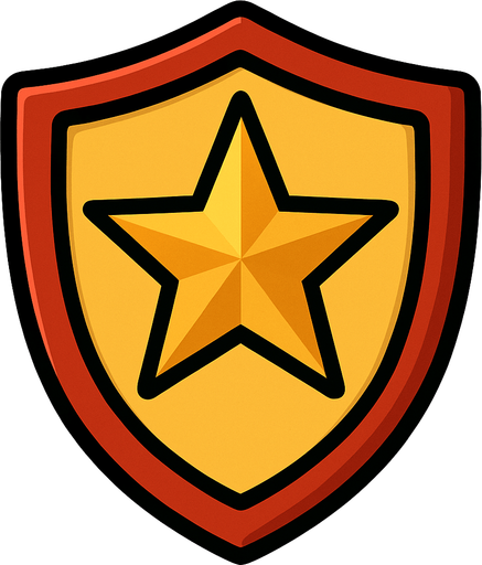 star shield.
In-Game asset.  2d.  High contrast.  No shadows