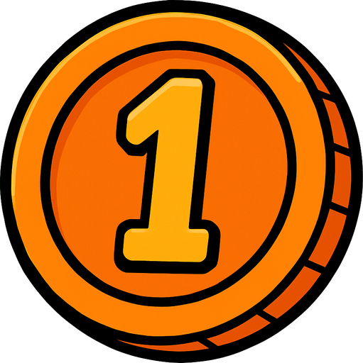 a coin orange.
In-Game asset.  2d.  High contrast.  No shadows