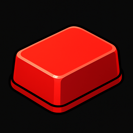 3d kırmızı button yap.
In-Game asset.  2d.  High contrast.  No shadows