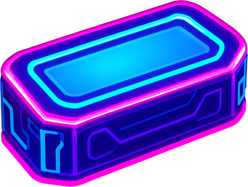 I want a neon sci-fi styled arkanoid paddle image for my 2d game.
In-Game asset.  2d.  High contrast.  No shadows