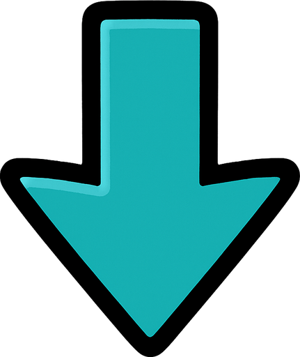 Down arrow.
In-Game asset.  2d.  High contrast.  No shadows