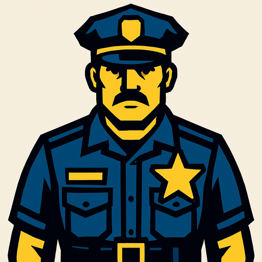 officer.
In-Game asset.  2d.  High contrast.  No shadows