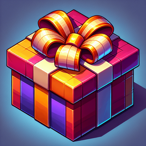 gift wrapped box, vivid colours. with bow on top Single Game Texture. In-Game asset. 2d. Blank background. High contrast. No shadows. Single Game Texture. In-Game asset. 2d. Blank background. High contrast. No shadows.