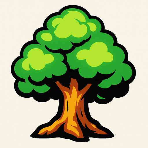 tree.
In-Game asset.  2d.  High contrast.  No shadows
