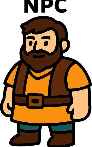 Npc.
In-Game asset.  2d.  High contrast.  No shadows