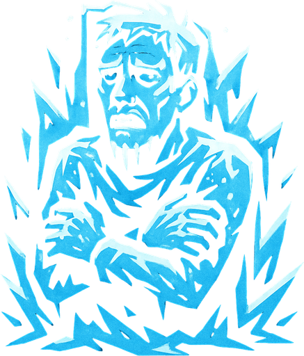 Frozen human.
In-Game asset.  2d.  High contrast.  No shadows