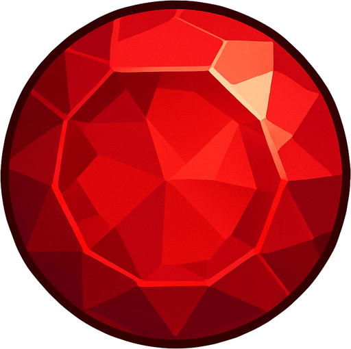Red gem circle.
In-Game asset.  2d.  High contrast.  No shadows