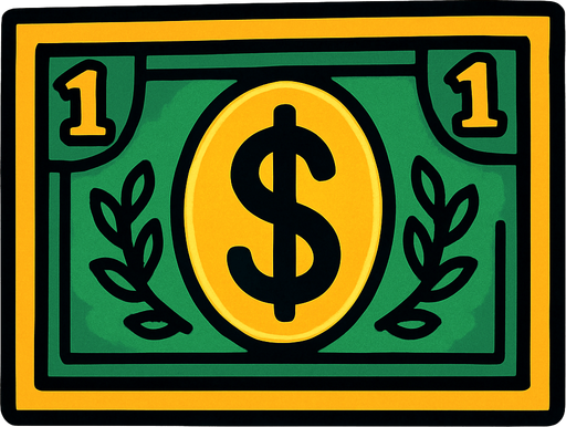 1 dolarlık para resmi olsun.
In-Game asset.  2d.  High contrast.  No shadows