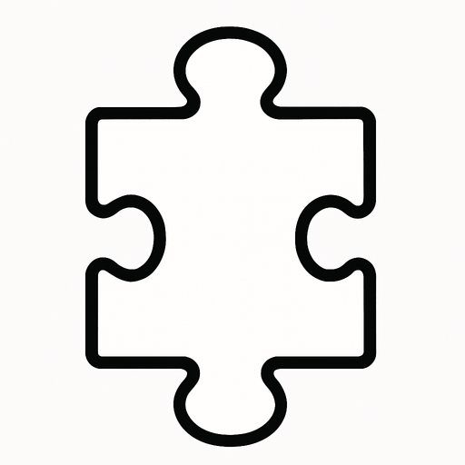 While puzzle piece.
In-Game asset.  2d.  High contrast.  No shadows