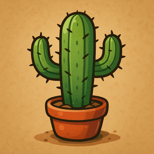 Generame un cactus.
In-Game asset.  2d. Estilo cartoon. Cartoon