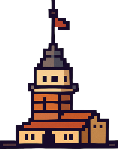 pixel art askari kule.
In-Game asset.  2d.  High contrast.  No shadows