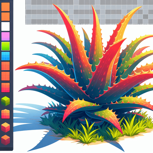 Aloe.
Single Game Texture.  In-Game asset.  2d.  Blank background.  High contrast.  No shadows