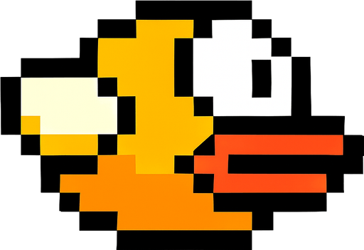 copy bird of flappy bird game.
In-Game asset.  2d.  High contrast.  No shadows
