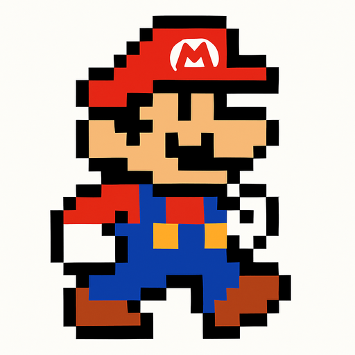 make a mario bros.
In-Game asset.  2d.  High contrast.  No shadows