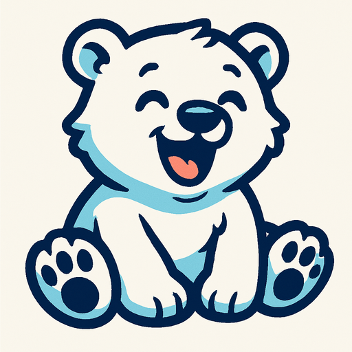 Happy baby polar bear.
In-Game asset.  2d.  High contrast.  No shadows