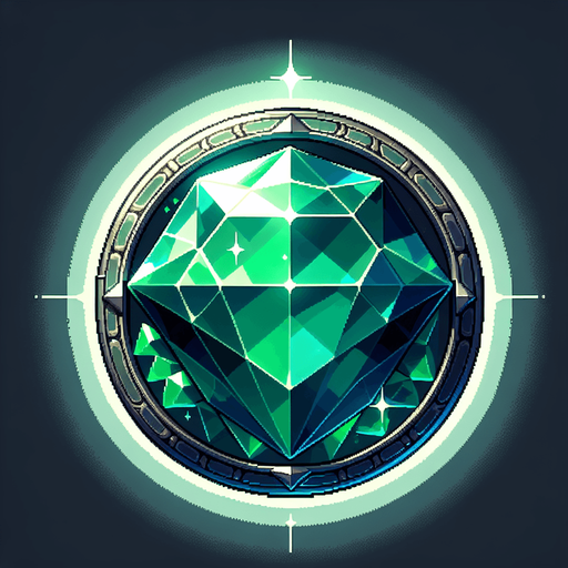 2d emerald phtoto.
Single Game Texture. In-Game asset. 2d. Blank background. High contrast. No shadows.