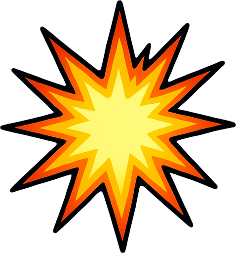 Yıldız patlama parlak.
In-Game asset.  2d.  High contrast.  No shadows