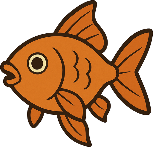 Goldfish in professor Layton game style.
In-Game asset.  2d.  High contrast.  No shadows