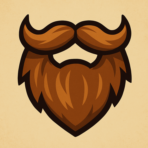 brown beard.
In-Game asset.  2d.  High contrast.  No shadows