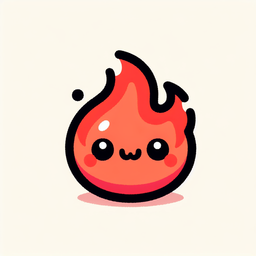 fire cute cartoon 2d.
Single Game Texture.  In-Game asset.  2d.  Blank background.  High contrast.  No shadows