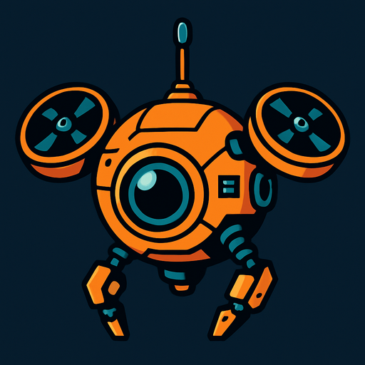 Surveillance drone.
In-Game asset.  2d.  High contrast.  No shadows