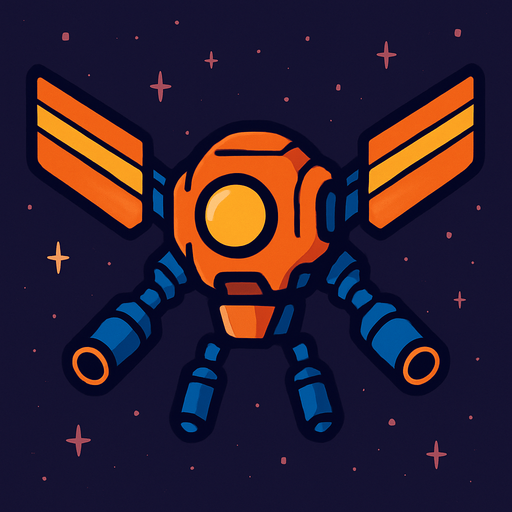 Space drone.
In-Game asset.  2d.  High contrast.  No shadows