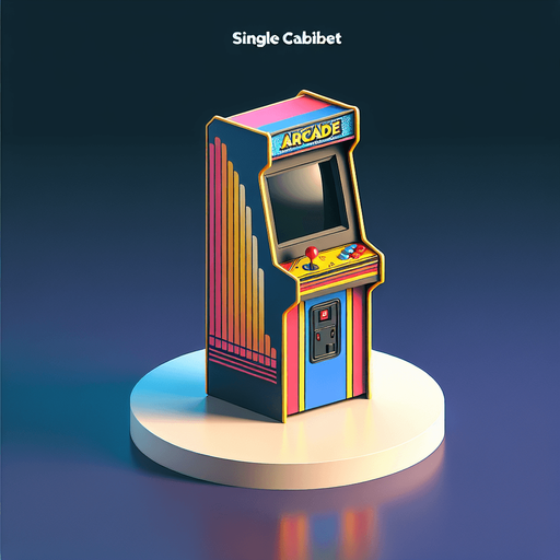 arcadecabinet MG.
Single Game Texture.  In-Game asset.  2d.  Blank background.  High contrast.  No shadows