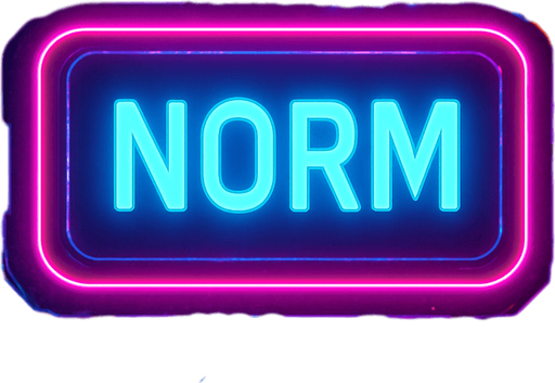 neon cyberpunk glowing NORM button blue pink futuristic videogame