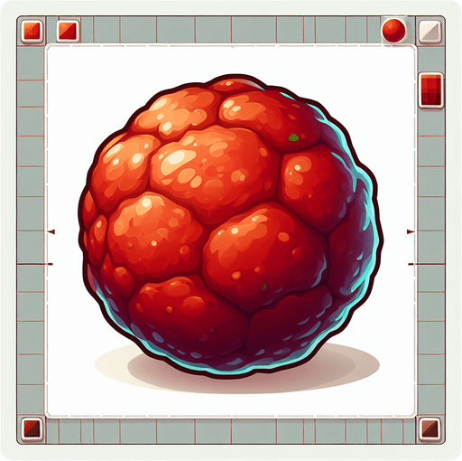 A meat ball.
Single Game Texture. In-Game asset. 2d. Blank background. High contrast. No shadows.